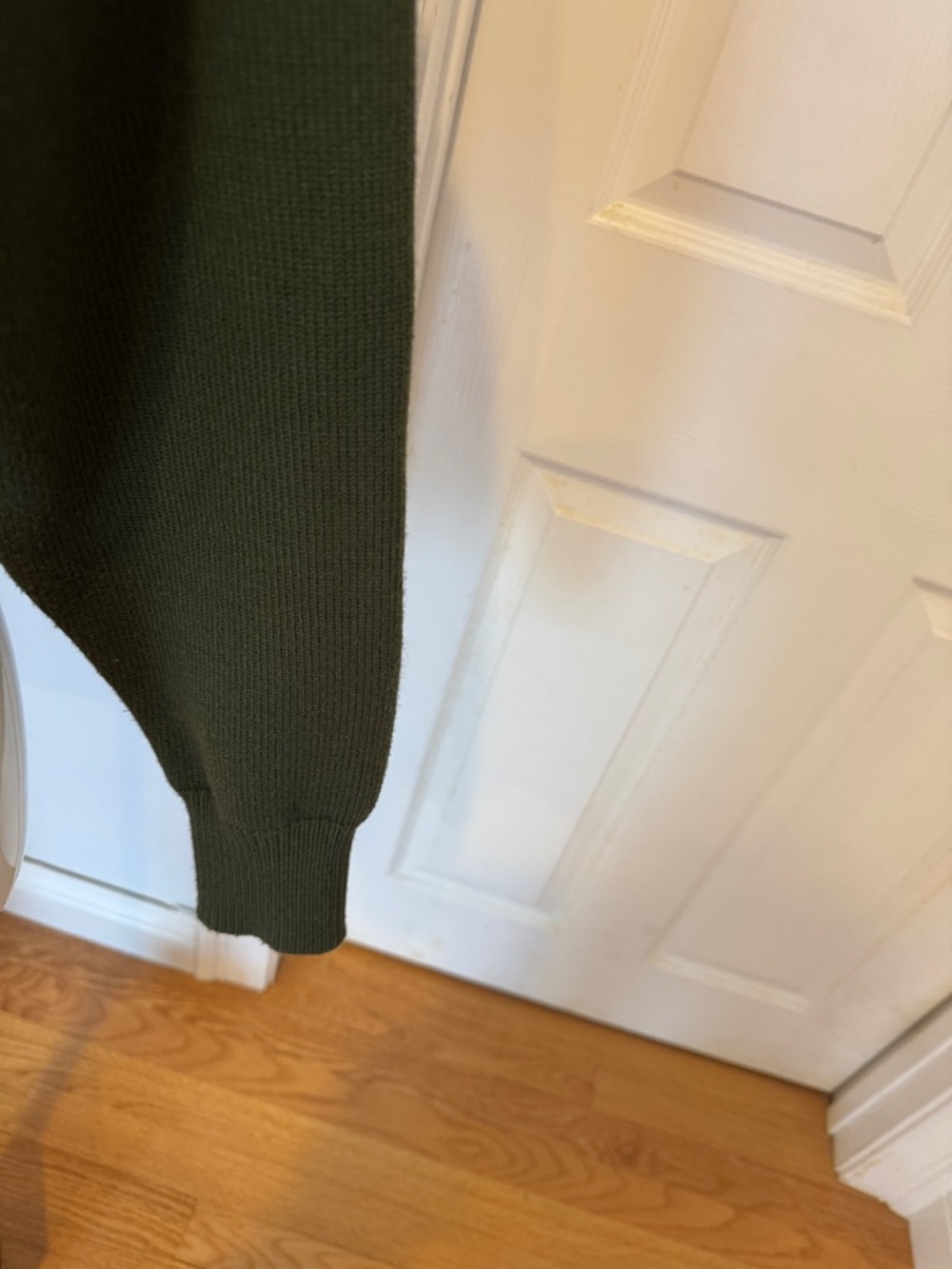 Zara Olive Crewneck Ribbed-Waist Sweater - Picture 3 of 7